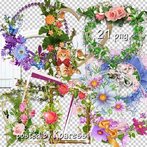 Подборка цветочных png рамок-вырезов для фотошопа - Цветочная коллекция