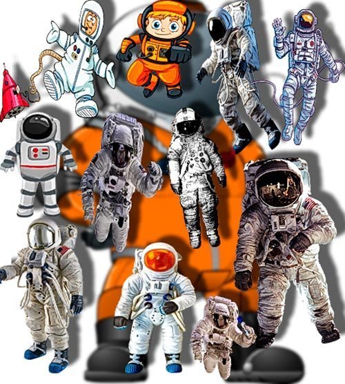 Клипарты png - Космонавты