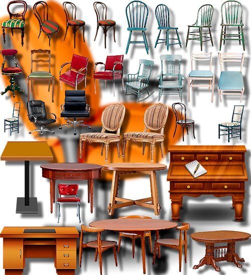 Фотошоп Png клипарты - Столы и стулья