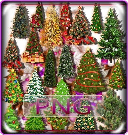 Фотошоп Png клип-арты - Новогодние елки