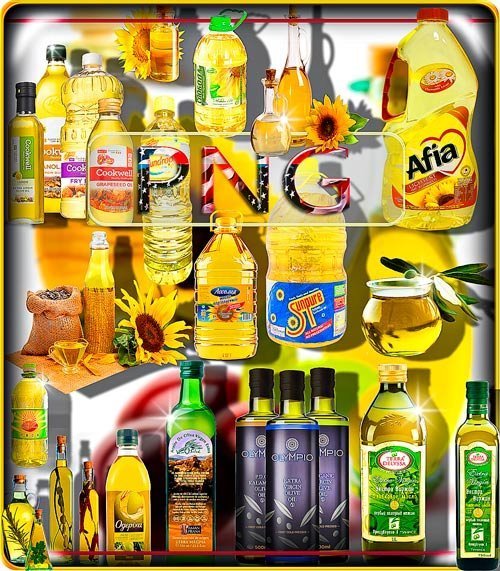 Фотошоп Png клип-арты - Подсолнечное и оливковое масло