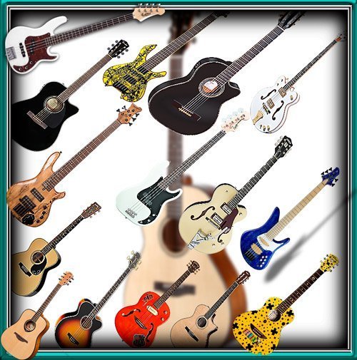 Клипарты для фотошопа - Модные гитары