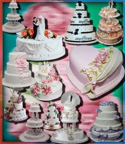 Png клипарты для фоторамки - Свадебные торты