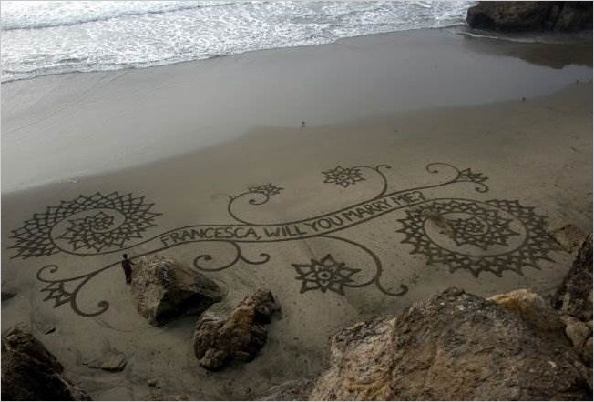 Рисунки на песке. Andres Amador