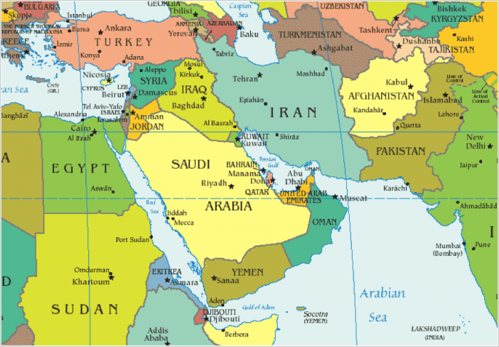 Где находится Сирия на карте мира