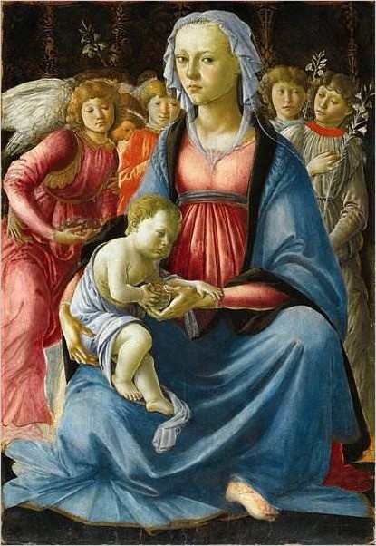 Мадонна с младенцем и пятью ангелами — Сандро Боттичелли