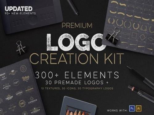 Premium Logo Creation Kit 300+ Elements Update 90+ New Elements