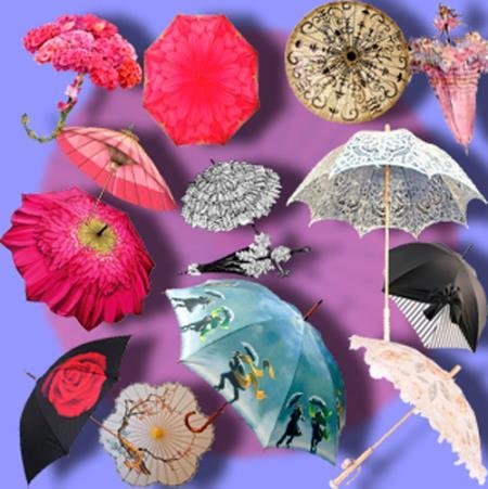 Клипарты для фотошопа - Летние зонтики