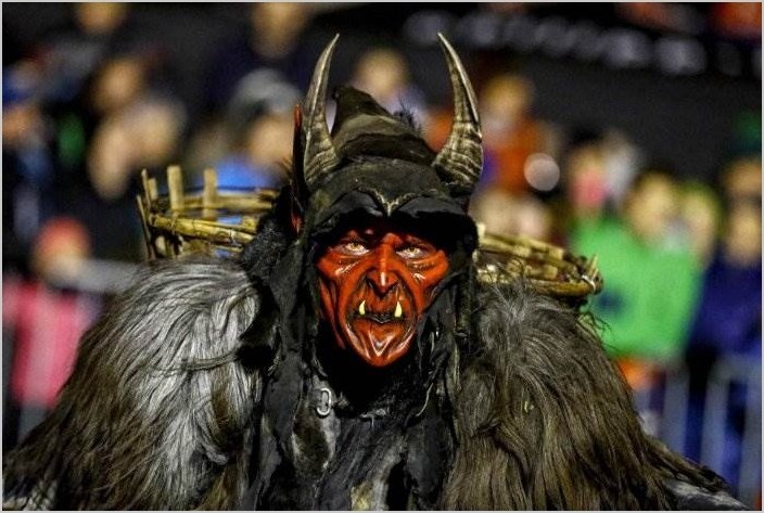 Демонический фестиваль Perchten в Австрии