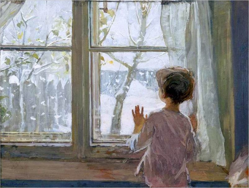Картина «Зима пришла. Детство» Тутунов