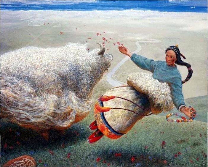 Китайский художник Wang Yi Guang — летающий дух Тибета