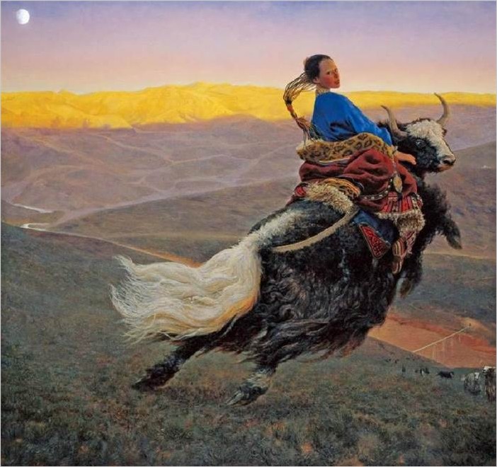 Китайский художник Wang Yi Guang — летающий дух Тибета
