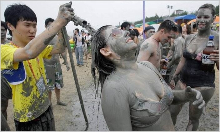 Фестиваль грязи фото. Южная Корея