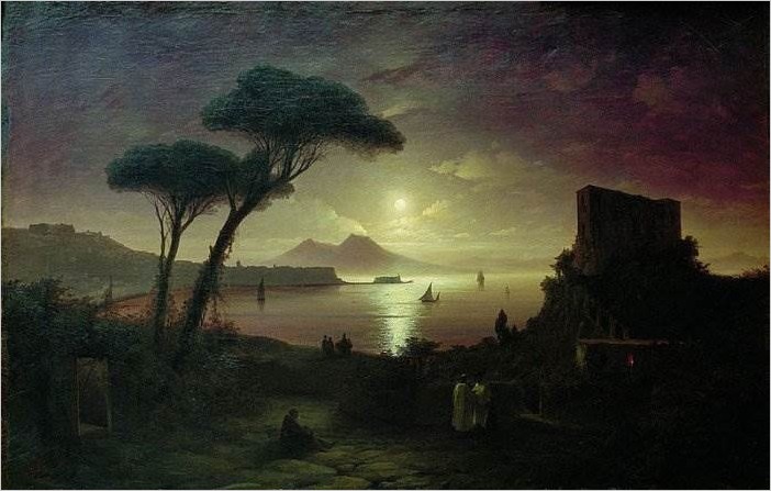 Неаполитанский залив в лунную ночь — Айвазовский