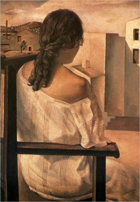 Молодая женщина, увиденная со спины картина Сальвадора Дали