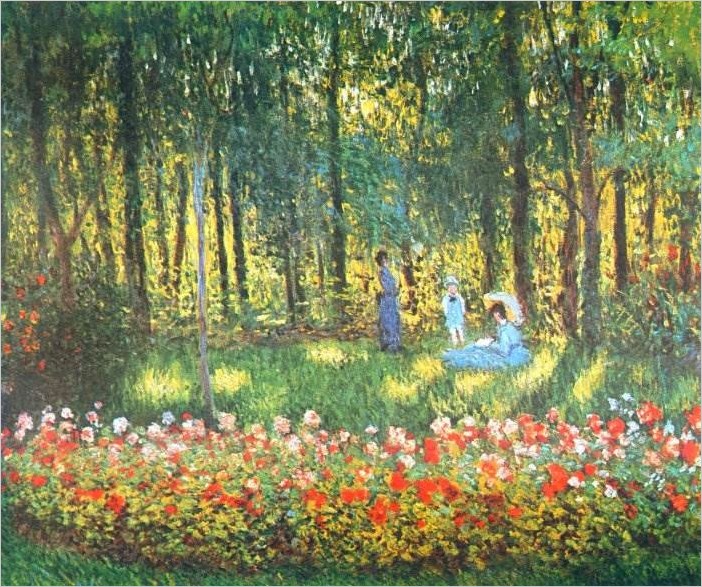 Семья художника в саду — Клод Моне