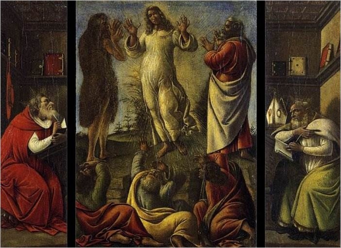 Преображение Господне, святой Иероним, святой Августин — Сандро Боттичелли