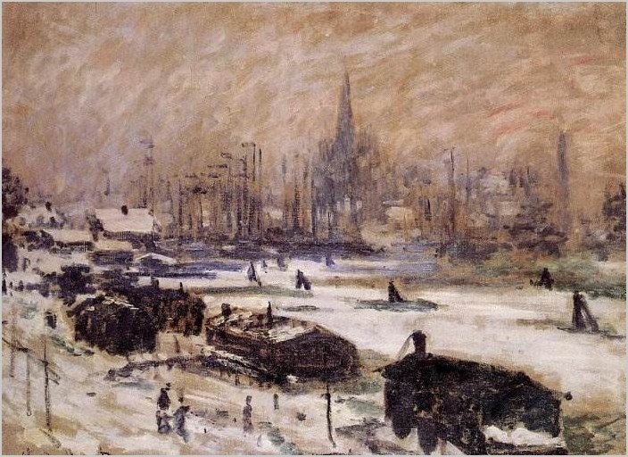 Амстердам в снегу — Клод Моне