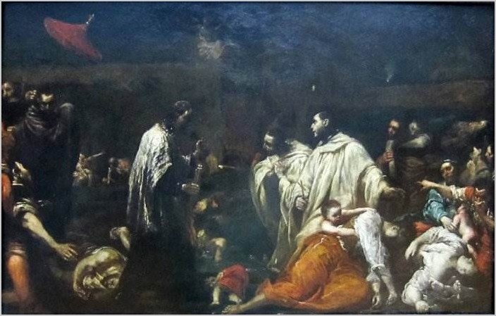 Блаженный Бернардо Толомеи посещает жертвы чумы — Джузеппе Мария Креспи