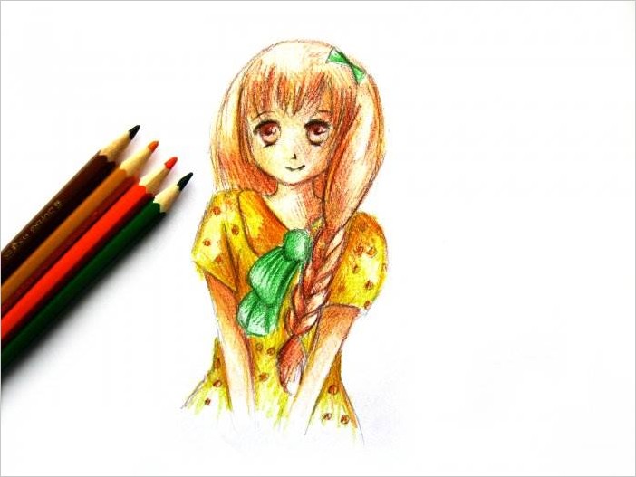 Как рисовать аниме девушку поэтапно карандашом