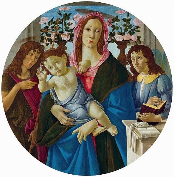 Мадонна с младенцем, святым Иоанном и ангелом — Сандро Боттичелли