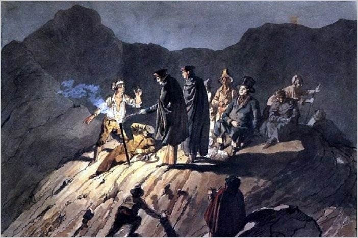 Участники экспедиции на Везувий — Брюллов