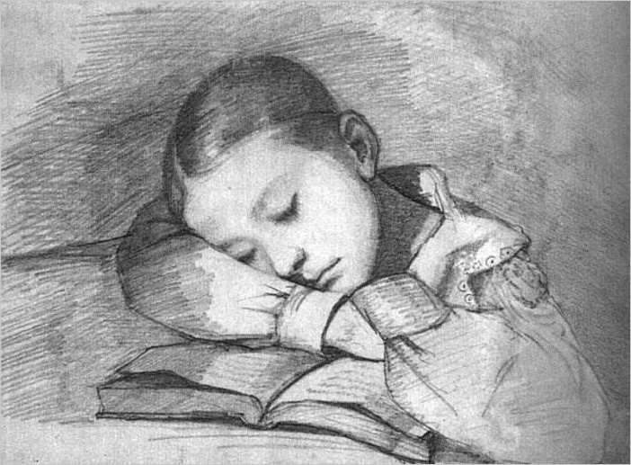 Портрет Жюльетты Курбе в образе спящего ребенка — Гюстав Курбе
