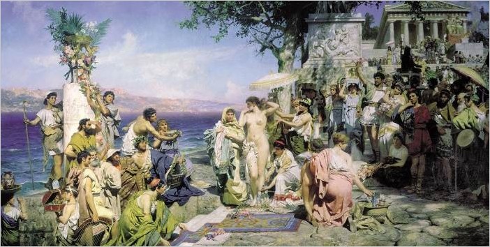 «Фрина на празднике Посейдона в Элевсине» картина Генриха Семирадского