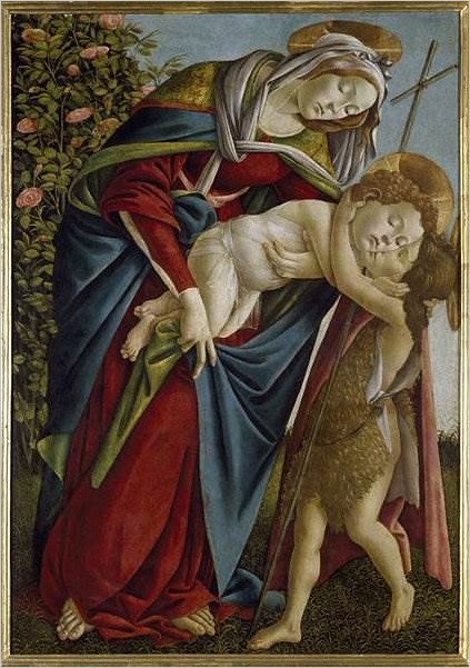 Мадонна с младенцем и юным Иоанном Крестителем — Сандро Боттичелли