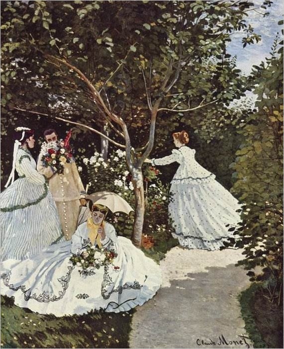 Женщины в саду картина Клода Моне