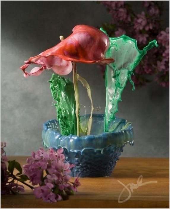 Джек Лонг показал миру цветы из всплесков окрашенной воды
