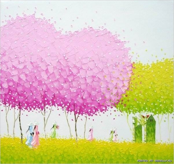Вьетнамский художник Phan Thu Trang (Мастихиновая живопись)