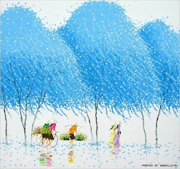 Вьетнамский художник Phan Thu Trang (Мастихиновая живопись)