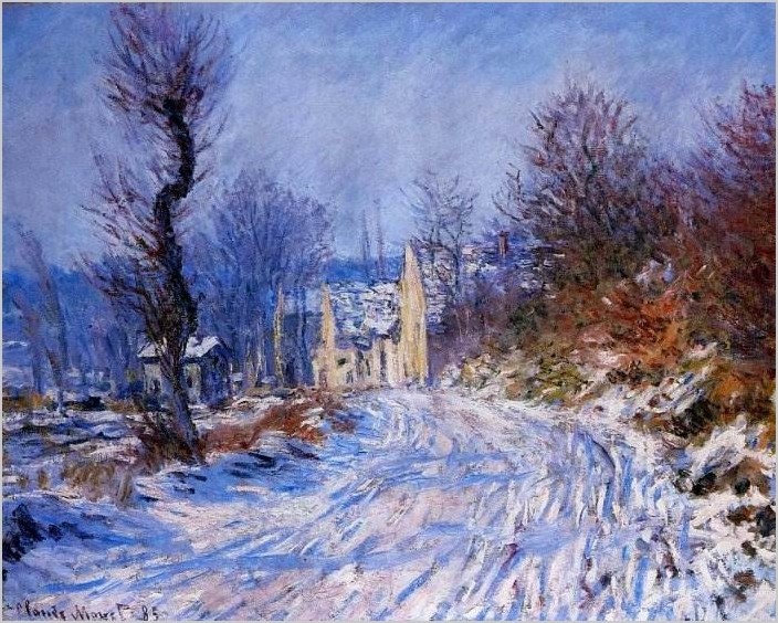 Дорога в Живерни зимой — Клод Моне