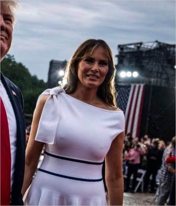 Меланья Трамп без нижнего белья и в мокром платье фото