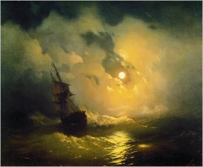 Буря на море ночью, Айвазовский