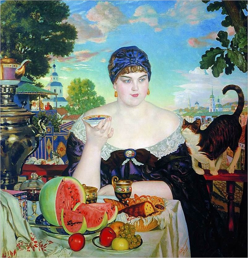 Русские женщины на картинах художника Б. М. Кустодиева
