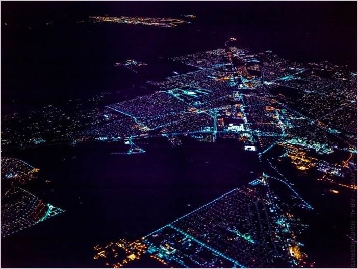 Ночной Лас-Вегас с высоты птичьего полёта, фотограф Винсент Лафорет