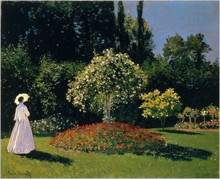 Дама в саду — описание картины Клода Моне