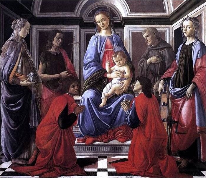 Мадонна с младенцем и шестью святыми — Сандро Боттичелли