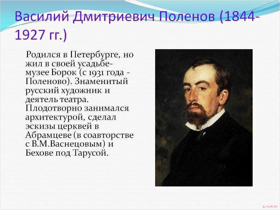 Творчество Василия Поленова в 19 и 20 веках